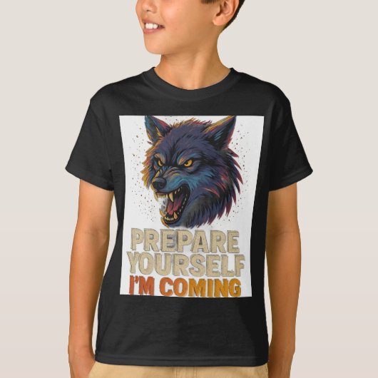 怒ったオオカミ Tシャツ (正面)