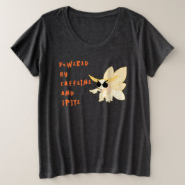 怒ったオオワタシロガのカフェインと悪意のミームTシャツ プラスサイズTシャツ
