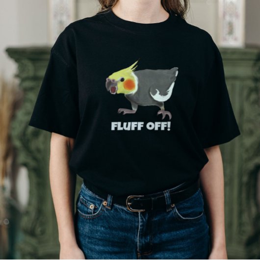 怒ったオカメインコのFluff Offグッズ フルグレー Tシャツ
