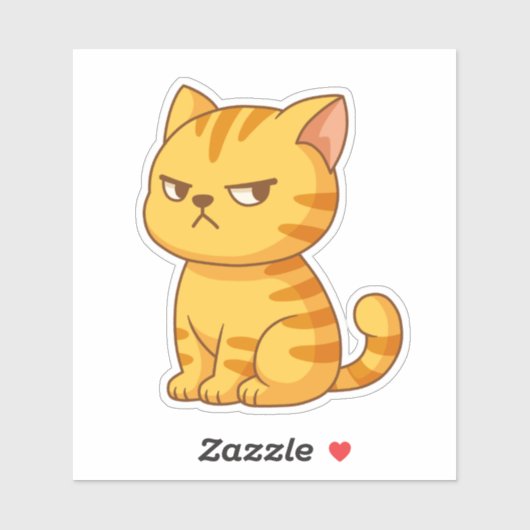 怒ったオレンジ色のタビー猫 シール (シート)