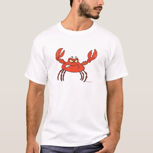 怒ったカニのイラスト Tシャツ (正面)