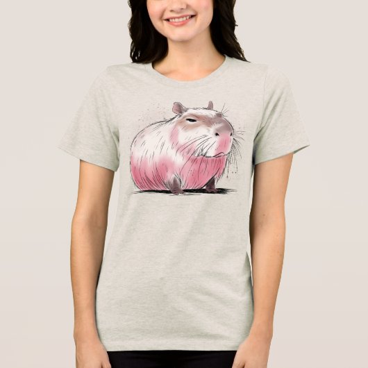 怒ったカピバラ トライブレンドＴシャツ (正面)