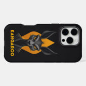 怒ったカンガルー ブラック iPhoneケース (裏面横)