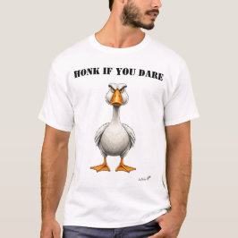 怒ったガチョウの面白いTシャツ Tシャツ