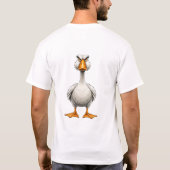 怒ったガチョウの面白いTシャツ Tシャツ (裏面)