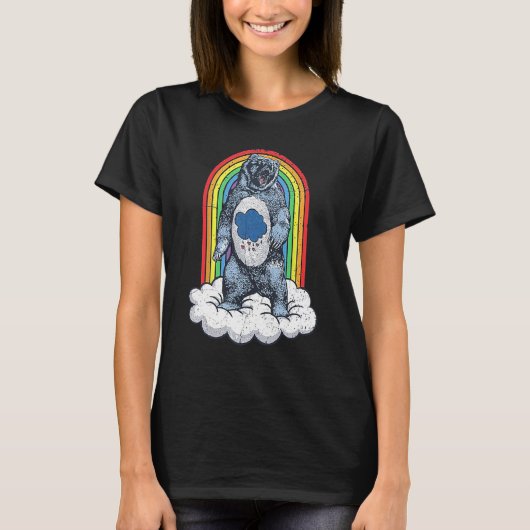 怒ったクマの虹 Tシャツ (正面)