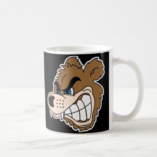 怒ったクマの顔 コーヒーマグカップ (右)