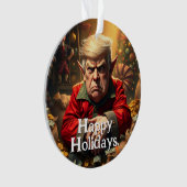 怒ったクリスマスエルフのトランプ オーナメント (正面)