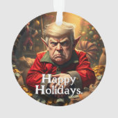 怒ったクリスマスエルフのトランプ オーナメント (裏面)