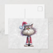 怒ったクリスマス子猫 ポストカード (正面/裏面)
