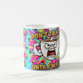 怒ったコーヒーカップの面白い漫画 コーヒーマグカップ (正面右)
