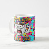 怒ったコーヒーカップの面白い漫画 コーヒーマグカップ (正面左)