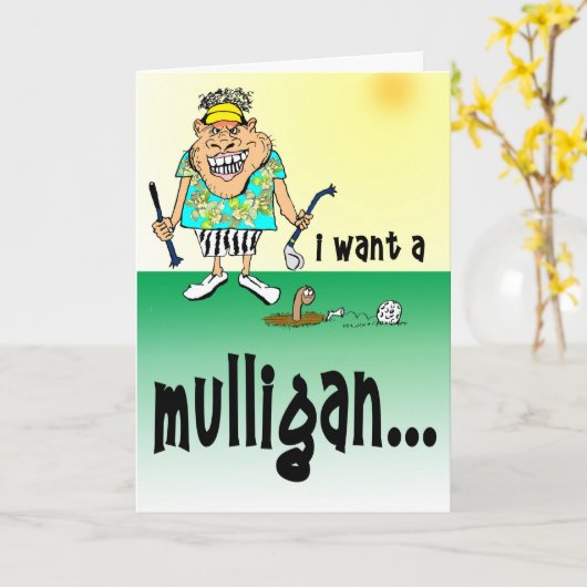 怒ったゴルファー カード (黄色い花)