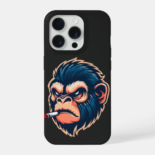 怒ったサル iPhone 15 Pro カー iPhoneケース (裏面)