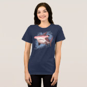 怒ったシュモクザメ トライブレンドＴシャツ (正面全面)