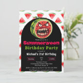 怒ったスイカのサマーウィーン 誕生日パーティー 招待状 (スタンド正面)