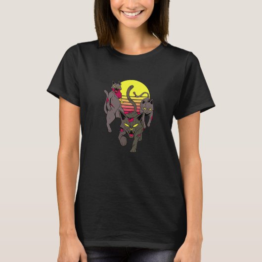 怒ったゾンビ猫 Tシャツ (正面)