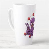 怒ったタコのジャグリング カフェラテマグ (左アングル)
