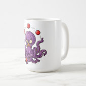 怒ったタコのジャグリング コーヒーマグカップ (正面右)