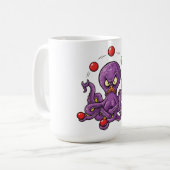 怒ったタコのジャグリング コーヒーマグカップ (正面左)