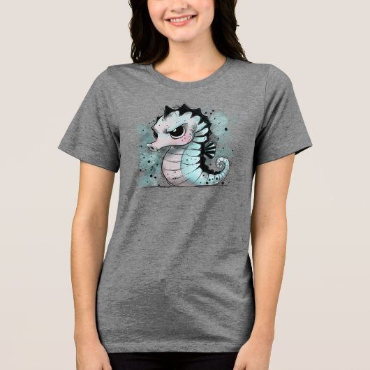 怒ったタツノオトシゴ トライブレンドＴシャツ (正面)