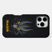 怒ったドラゴン 黒 iPhoneケース (裏面横)