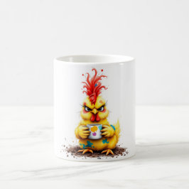 怒ったニワトリのデザインが面白いコーヒーマグ コーヒーマグカップ