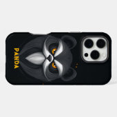 怒ったパンダ ブラック iPhoneケース (裏面横)