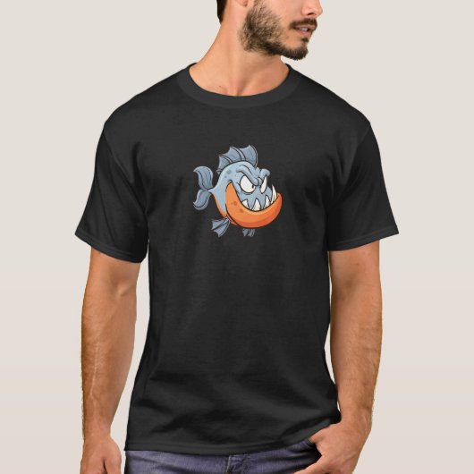 怒ったピラニア Tシャツ (正面)