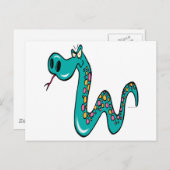 怒ったヘビの漫画 ボアコンストリクター ポストカード (正面/裏面)