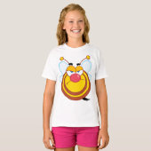 怒ったミツバチの女の子Tシャツ Tシャツ (正面フル)