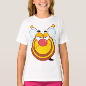 怒ったミツバチの女の子Tシャツ Tシャツ (正面)
