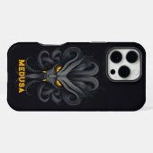 怒ったメデューサ ブラック iPhoneケース (裏面横)