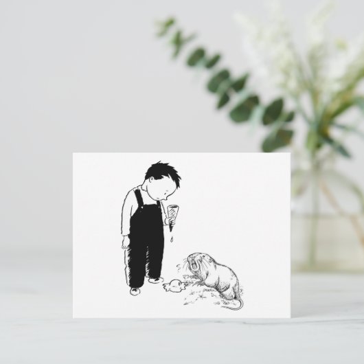 怒ったモグラもアイスクリームを食べる ポストカード (スタンド正面)