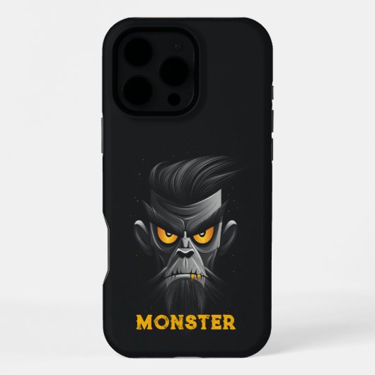 怒ったモンスターブラック iPhoneケース (裏面)