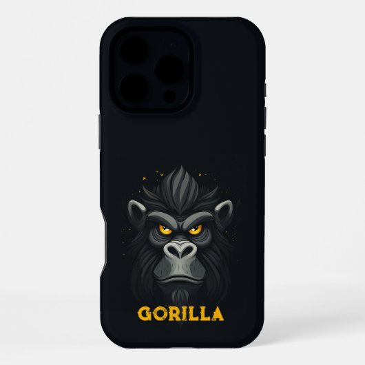 怒ったモンスター ブラック iPhoneケース (裏面)