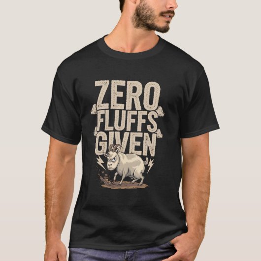 怒ったヤギがおかしい 面白い雑貨 Tシャツ (正面)