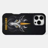 怒ったユニコーン ブラック iPhoneケース (裏面横)