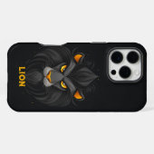 怒ったライオン ブラック iPhoneケース (裏面横)