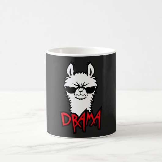 怒ったラマのドラマサングラス 激しいユーモアのあるクールなデザイン コーヒーマグカップ (中央)