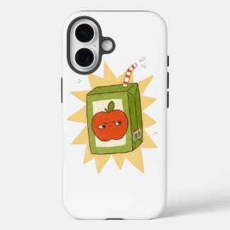 怒ったリンゴのジュースボックス!かわいいおもしろいキャラクター iPhone 16ケース