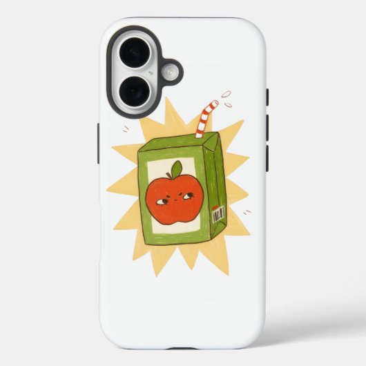 怒ったリンゴのジュースボックス!かわいいおもしろいキャラクター Case-Mate iPhoneケース (裏面)