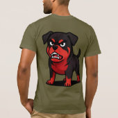 怒ったロットワイラー漫画の犬好きギフト Tシャツ (裏面)