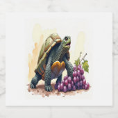 怒った亀がブドウを踏み鳴らす。 スパークリングワインラベル (シングルラベル)