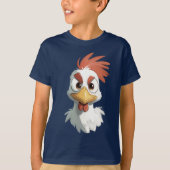 怒った漫画のニワトリの頭 Tシャツ (正面)