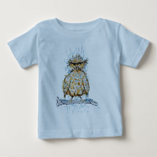 怒った濡れフクロウ ベビーTシャツ (正面)