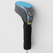 怒った灰色の小さな猫 ゴルフヘッドカバー (アングル)