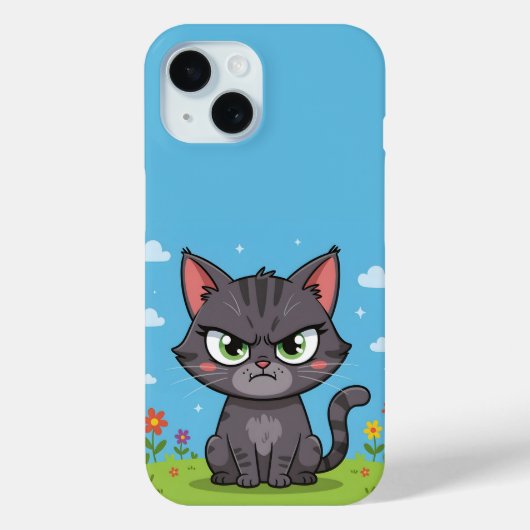 怒った灰色の小さな猫 Case-Mate iPhoneケース (裏面)