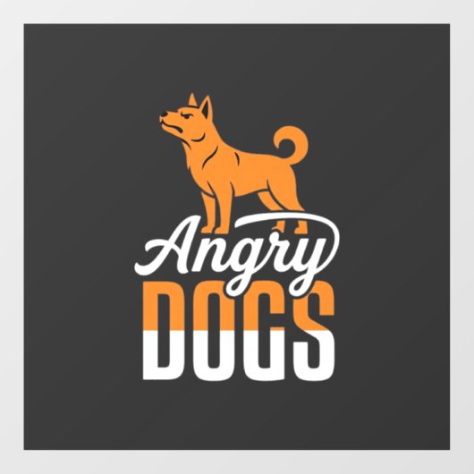 怒った犬のベクター・マスコット ウィンドウサイン (シート)