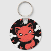 怒った猫のエンブレム キーホルダー (裏面)